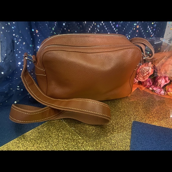 LONGCHAMP LEATHER BRITISH TAN CAMERA STYLE CROSSBODY Bag GORG LUX CLASSIC Sm EUC - Picture 16 of 16